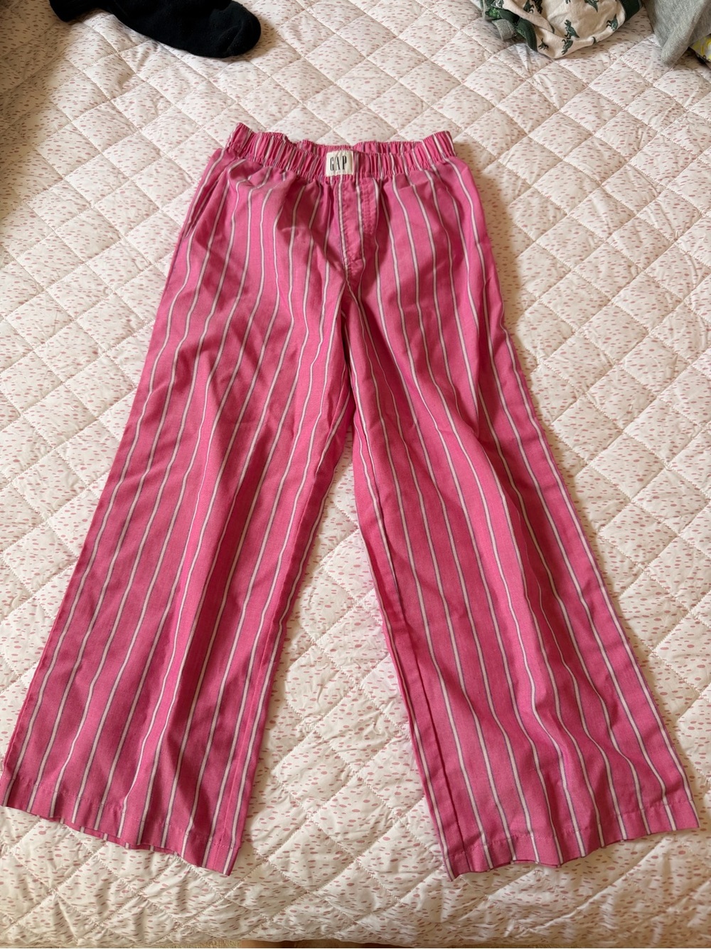 GAP Girls Pink and White Striped Pajama Pants